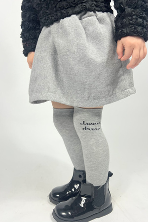 Spódnica dziecięca DREAM DRESS, elegancka szara, wygodna na gumce, idealna na każdą okazję, styl casual i wizytowy, wysokiej jakości materiał, spódniczka dla dziewczynki do szkoły, na uroczystości 86/92,98/102,110/116,122/128,134/140